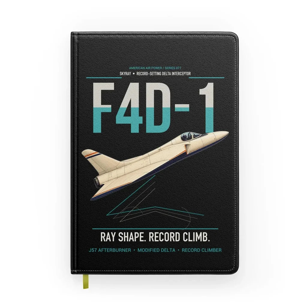 F4D-1 Skyray design on black notebook