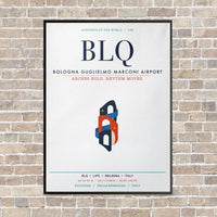 Thumbnail for Bologna Guglielmo Marconi Airport BLQ vertical canvas print - framed - white background
