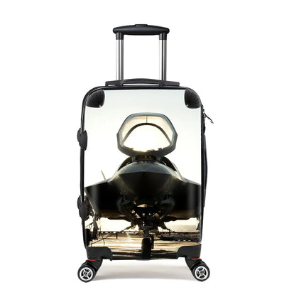 Fighter Jet 35 Cabin Size aviation print luggage, durable shell.