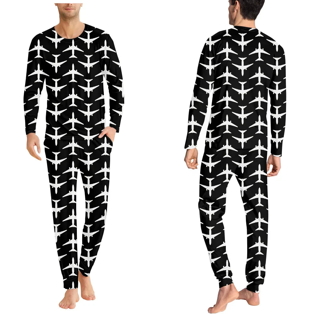 Perfectly Sized Seamless Airplanes Black men pajamas - view 1