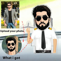 Thumbnail for Pilot and plane Custom Automatic Shaking Head Decorations Personalized Acrylic aviation design on durable build car accessory.