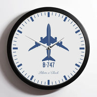 Thumbnail for Boeing 747 aviation design on premium wood and metal wall clock.