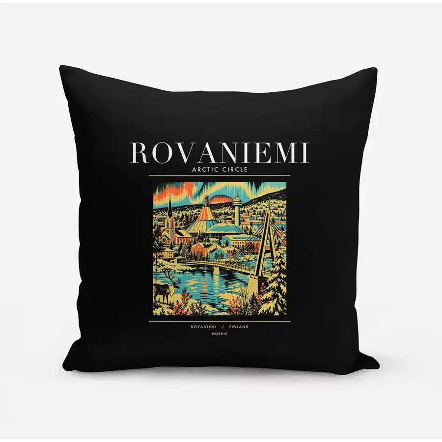 ROVANIEMI - Poster - Pillow - Black