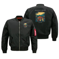 Thumbnail for VINTAGE G4524 - The Jungle Airstrip - Bomber Jacket design on black