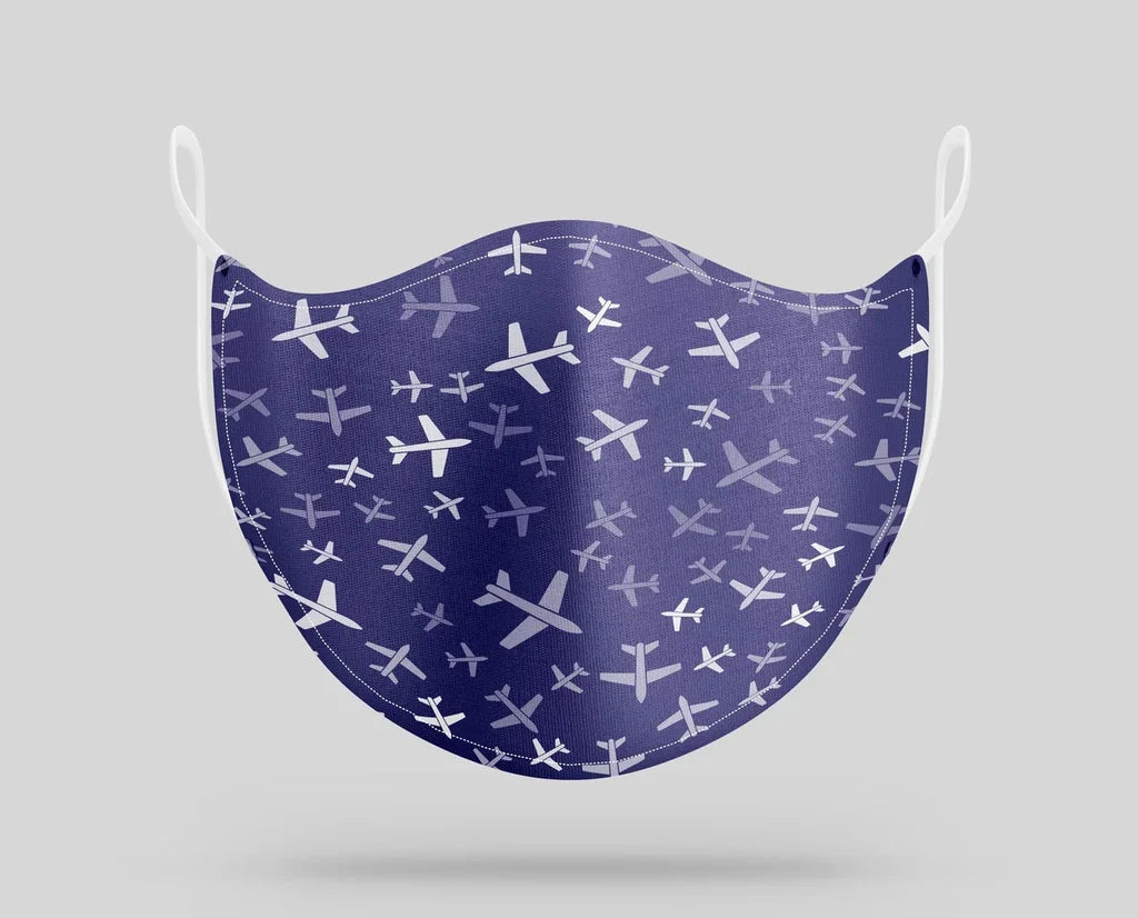 Different Sizes aviation face mask in breathable cotton blend.