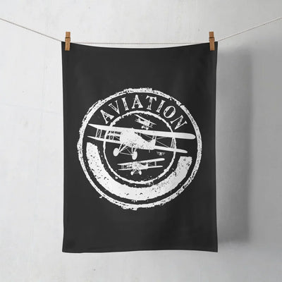 Aviation Lovers aviation design on soft absorbent cotton towel.