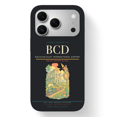 Bacolod Airport (BCD) design on black iPhone 17 Pro MagSafe case