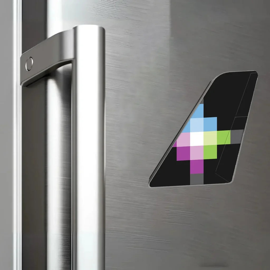 Volaris aviation design tail magnet in 3D metal with magnetic back.