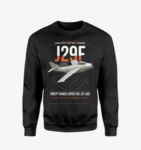 Thumbnail for Saab J 29F Tunnan design on black sweatshirt