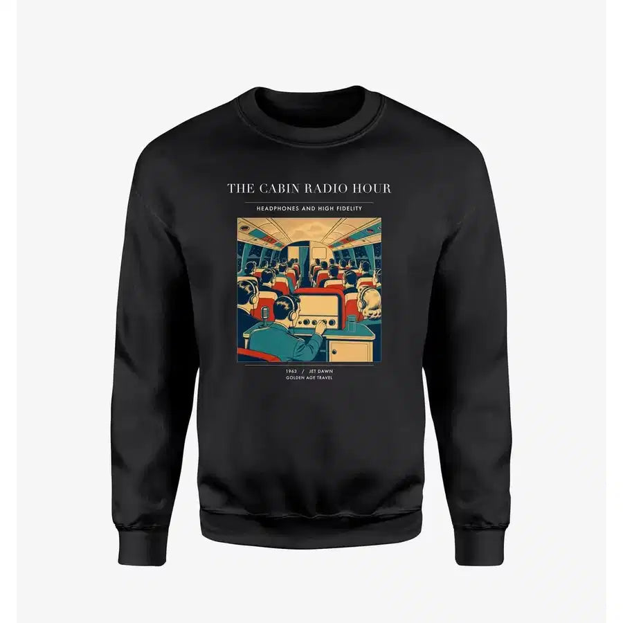 VINTAGE G4229 - The Cabin Radio Hour - Designed Sweatshirts design on black