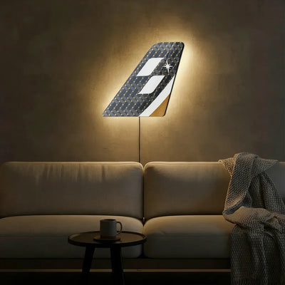 STARLUX Airlines aviation design on durable metal with LED aircraft tail wall art.