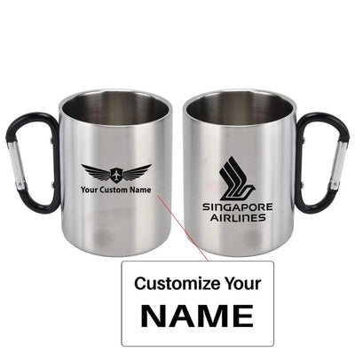 Singapore Airlines (2) aviation design on outdoor mug, durable insulated construction.