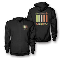 Thumbnail for Colourful Cabin Crew aviation design on soft cotton blend zipped hoodie.