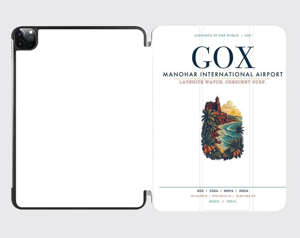 Manohar International Airport Mopa (GOX) design on white ipad tablet case