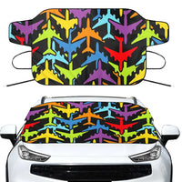 Thumbnail for Super Colourful Airplanes Car aviation design on car windshield cover.