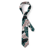 Thumbnail for Seamless Palm Leafs aviation design on premium silk blend tie.