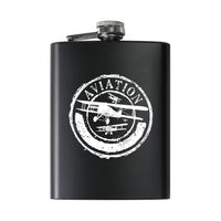 Thumbnail for Aviation Lovers aviation design on stainless hip flask, compact pocket-size flask.