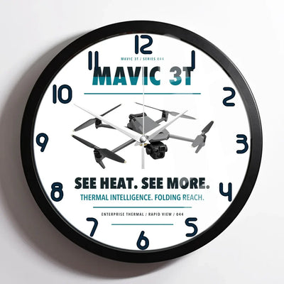 DJI Mavic 3 Thermal design on white framed wall clock