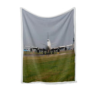 Thumbnail for Face to Face with Boeing 747 Bed Blankets & aviation print on soft fleece blanket.