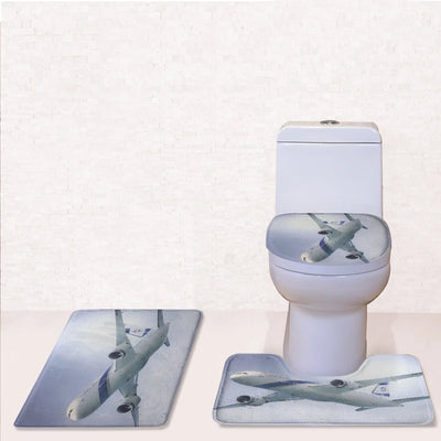 Close up to Israel Airways (El-al) Boeing 787 Toilet Seat Cover Three-piece aviation print on soft fabric toilet seat cover s.