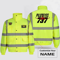 Thumbnail for Amazing Piloteyes737 aviation design printed on insulated shell with high-visibility reflective panels reflective winter jacket.
