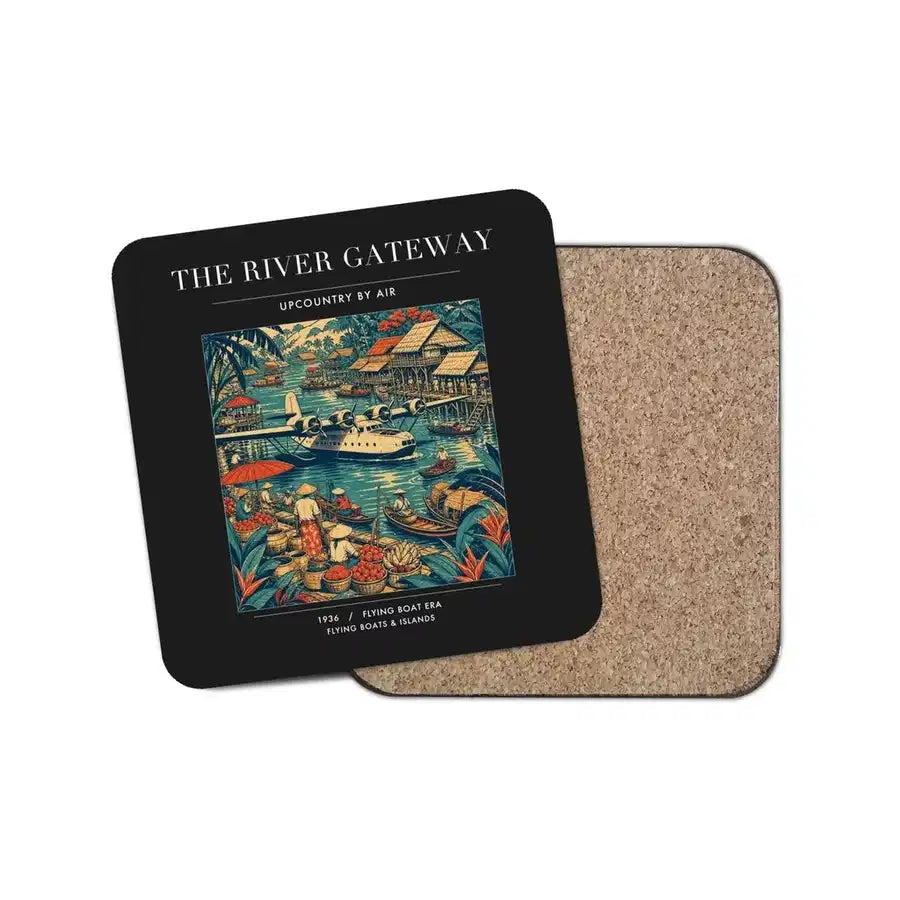 The River Gateway - Designed Coasters design on black 1-piece