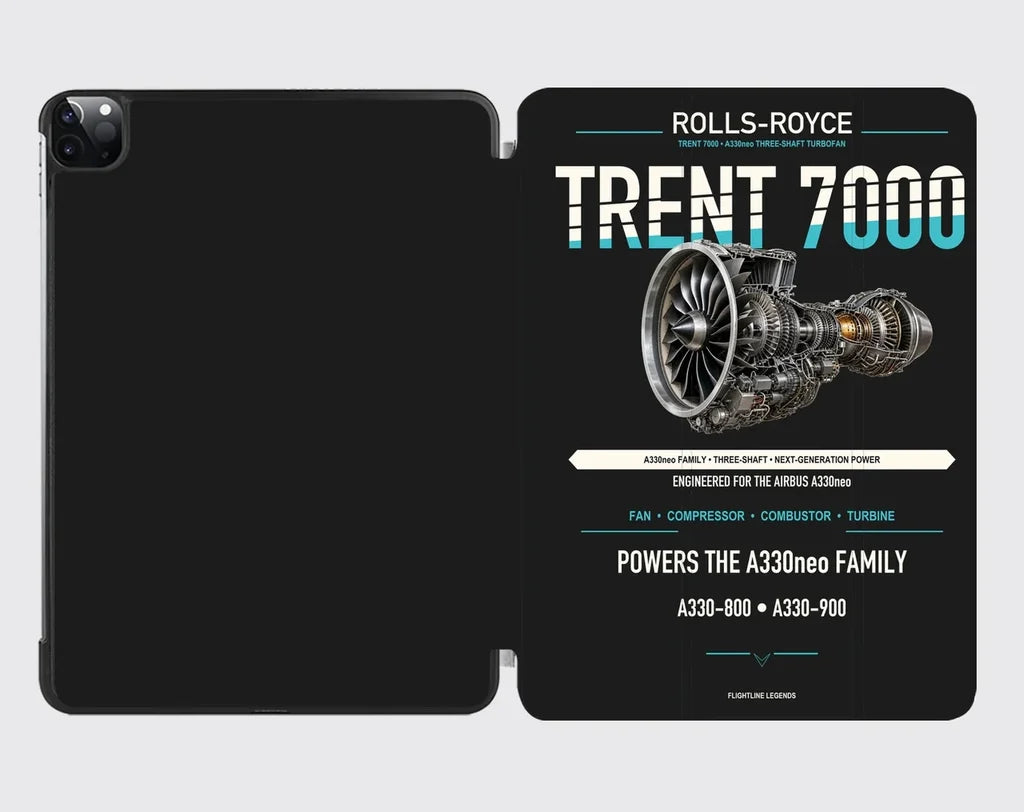 TRENT 7000 design on black ipad tablet case