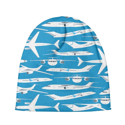Big Airplanes aviation embroidery on soft knit fabric 3D knit beanie.