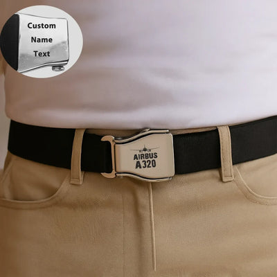 Airbus A320 & Plane aviation seat-belt buckle accessory, real seat-belt webbing.
