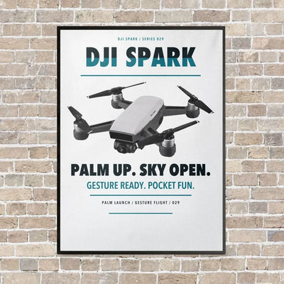 DJI Spark vertical canvas print - framed - white background