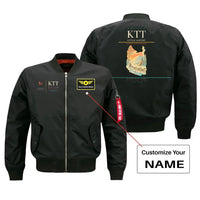 Thumbnail for Kittilä Airport (KTT) design on black bomber jacket with custom name patch