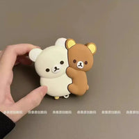 Thumbnail for Hug the Bear AirPods Protective Cover: Cute Cartoon Silicone Soft Shell aviation print premium AirPods case, fits AirPods.