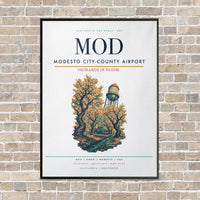 Thumbnail for Modesto City-County Airport MOD vertical canvas print - framed - white background