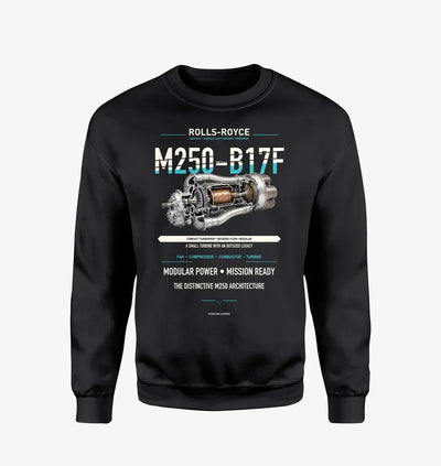 M250-B17F design on black sweatshirt