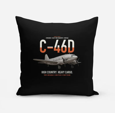 C-46D Commando design on black pillow