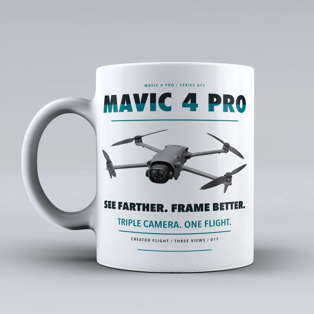 Mavic 4 Pro Mug design on white dji