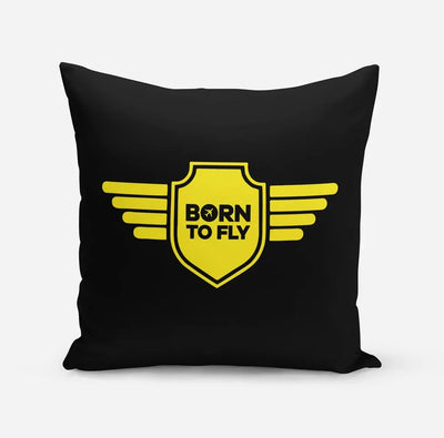 Born To Fly aviation design on soft polyester filling pillow.