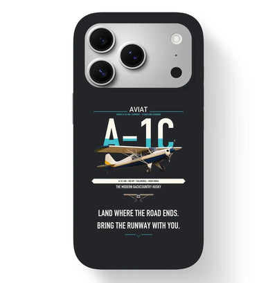 Aviat Husky A-1C-180 design on black magsafe iphone case, for iPhone 17 Pro
