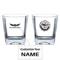 Thumbnail for Aviation Lovers aviation design on whiskey glass, crystal-clear premium glassware.