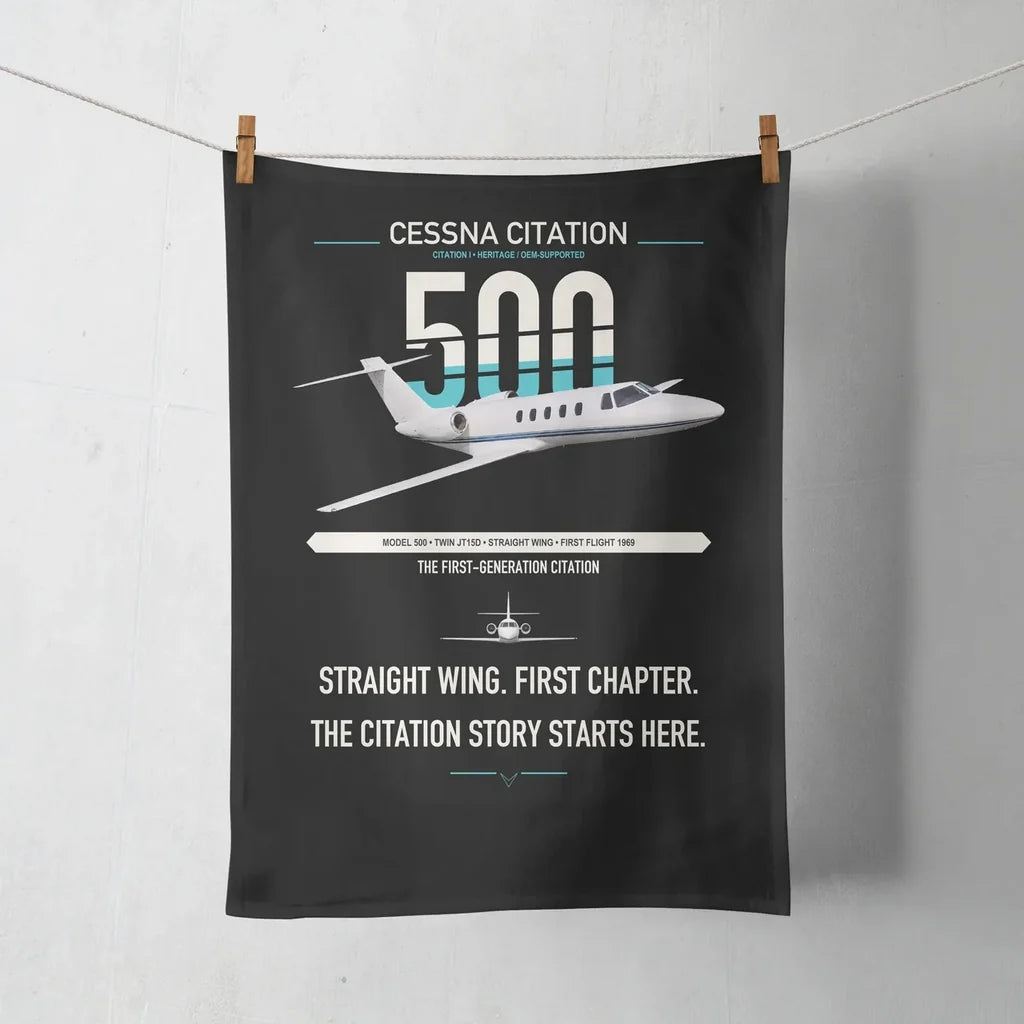 Cessna Citation 500 - Citation I design on black towel
