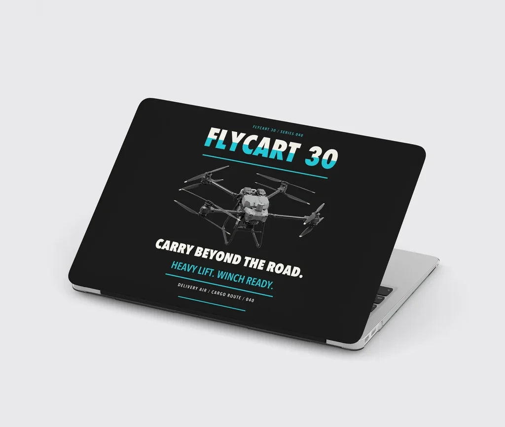 DJI FlyCart 30 design on black MacBook case