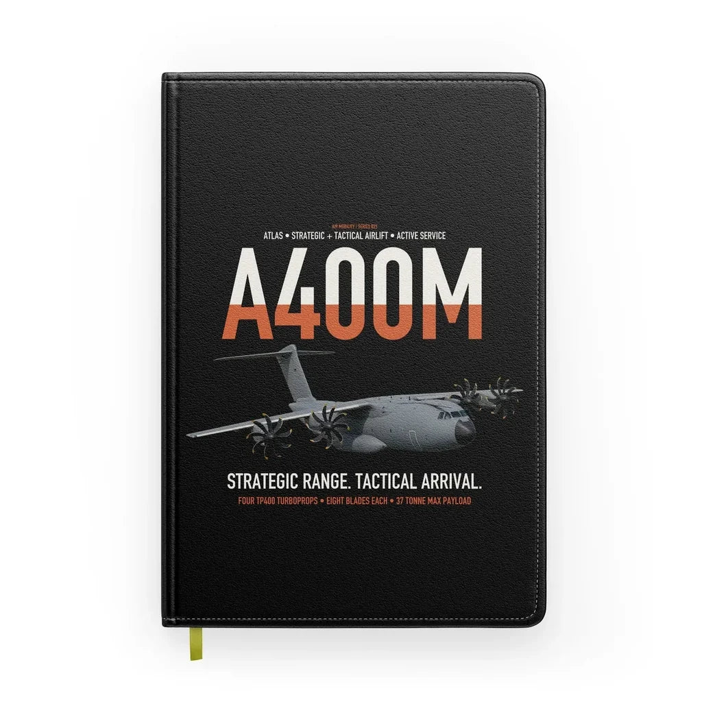 Airbus A400M Atlas design on black notebook