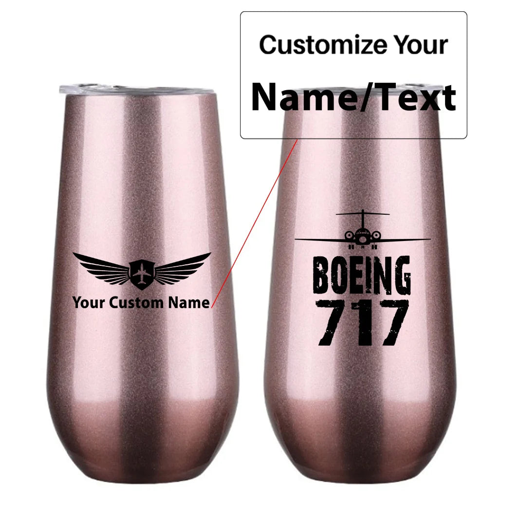 Boeing 717 & Plane 6oz Egg aviation design on 6oz egg cup, compact 6oz ceramic.