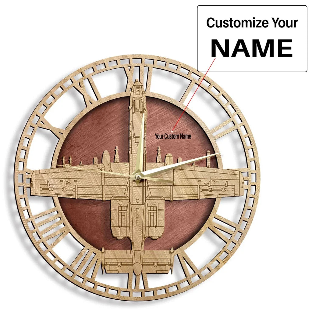 A-10 Thunderbolt II Warthog aviation design on premium wood wooden wall clock.