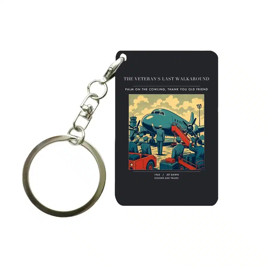 VINTAGE G4453 - The Veteran's Last Walkaround - Designed Key Chain design on black