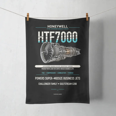 HTF7000 design on black towel