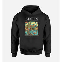Thumbnail for AUSTIN - Poster - Premium Hoodie - Black