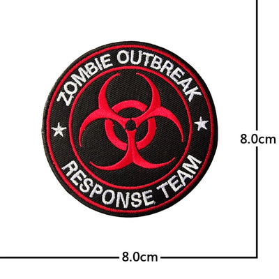 Zombie Outbreak Response Team Embroidery aviation design patch in embroidered fabric.