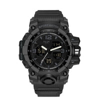 Thumbnail for New Shock aviation shock-resistant pilot watch, rugged stainless steel body with engraved detail.