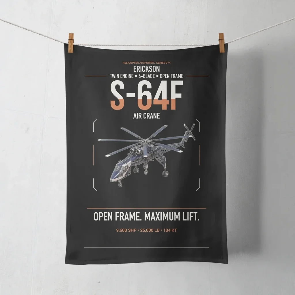 Erickson S-64F Air Crane design on black towel